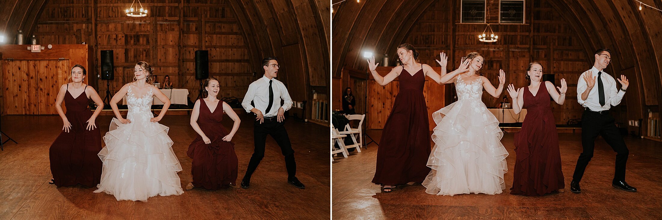 stevens point winter wedding erons event barn sibling dance