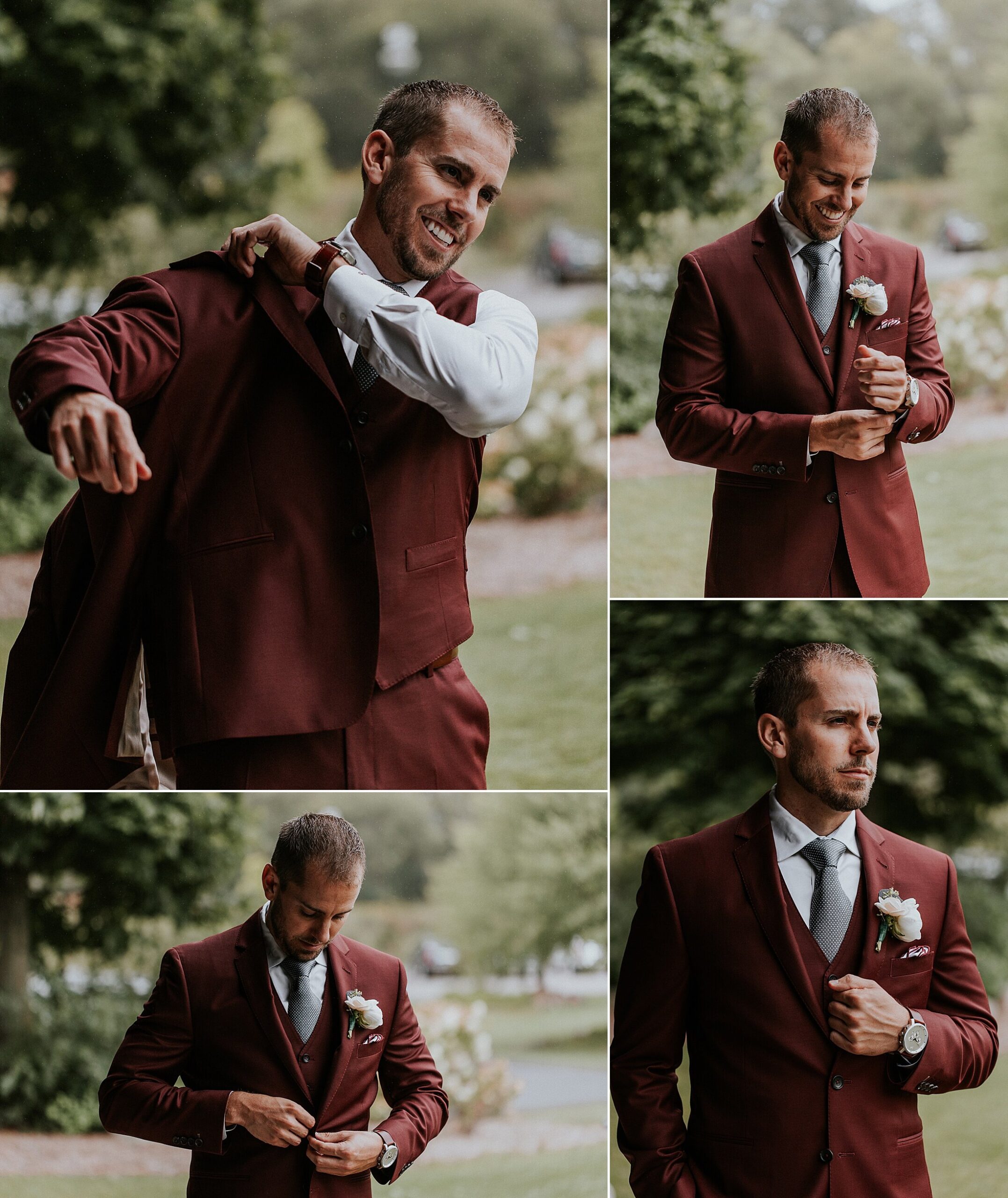 milwaukee wedding photographers - the bog wedding - liller photo - groom details - burgundy suit