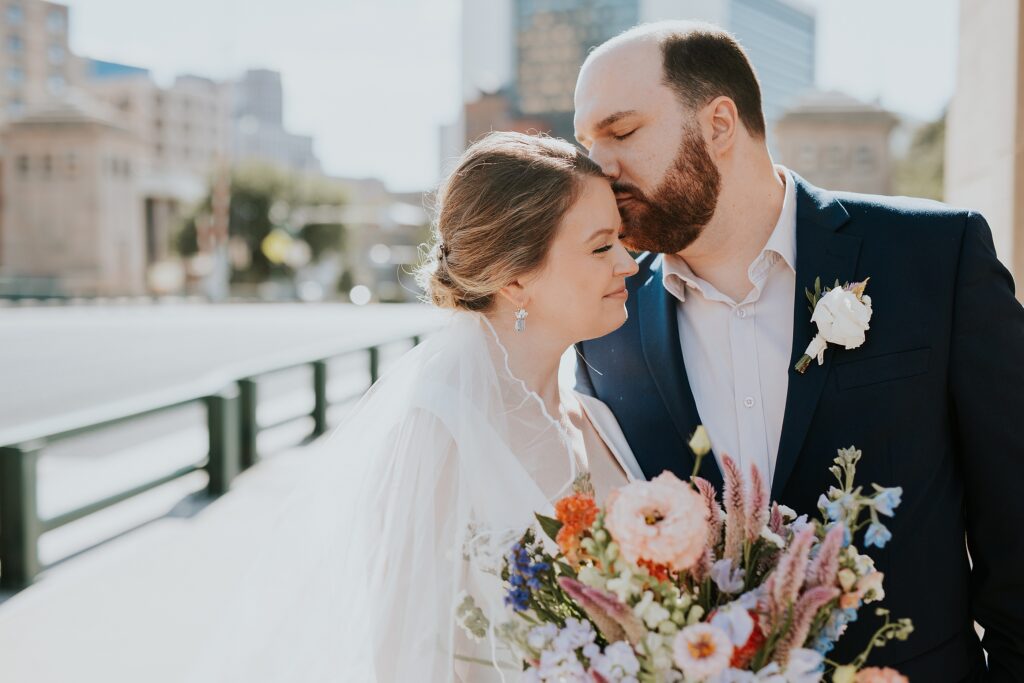 Wedding portraits on the Milwaukee riverwalk