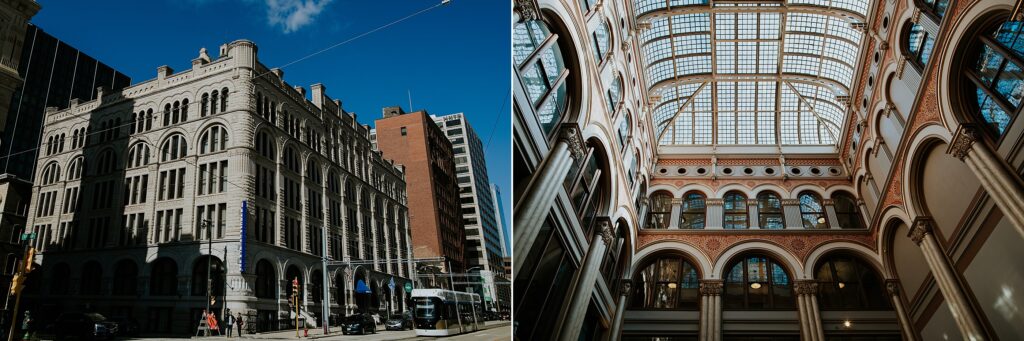 The front and interior atrium at the Hilton Garden Inn, Milwaukee, WI
