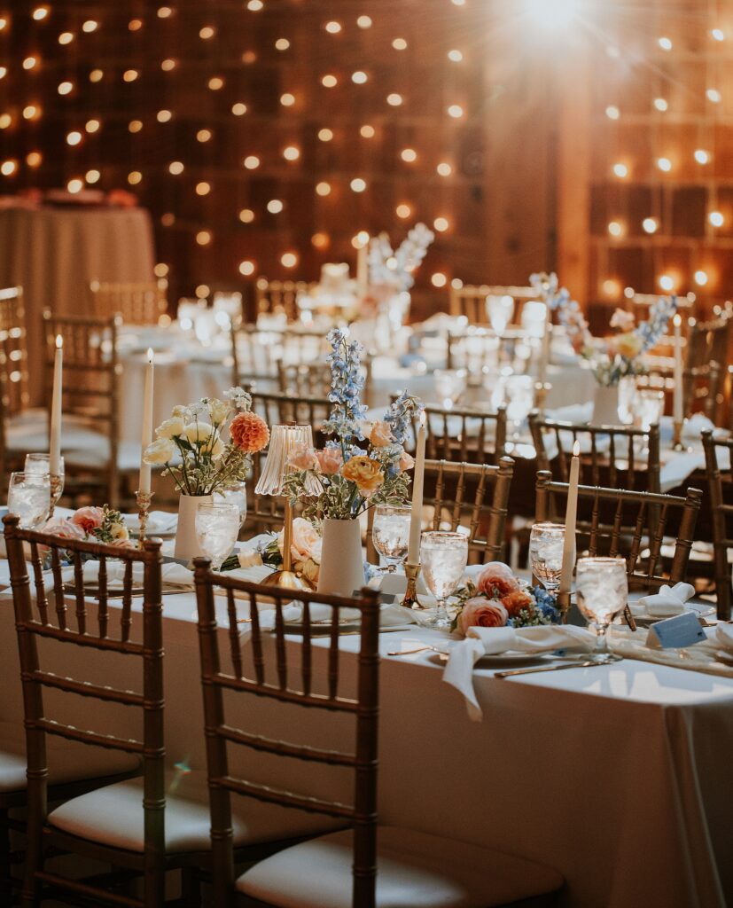 Beautiful table details, florals, candles